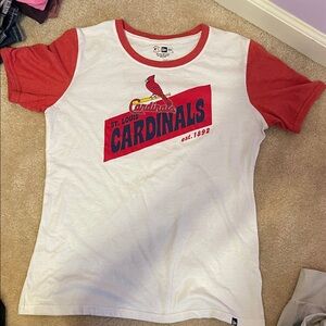 New Era St. Louis Cardinals White and Red Ringer T-Shirt
